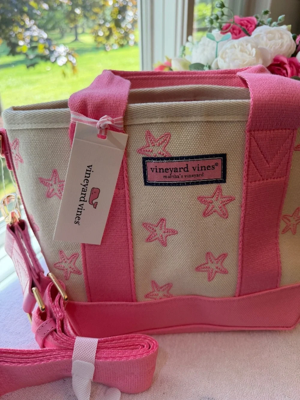 NWT Vineyard Vines Mini Embroidered Heritage Tote in Bahama Breeze